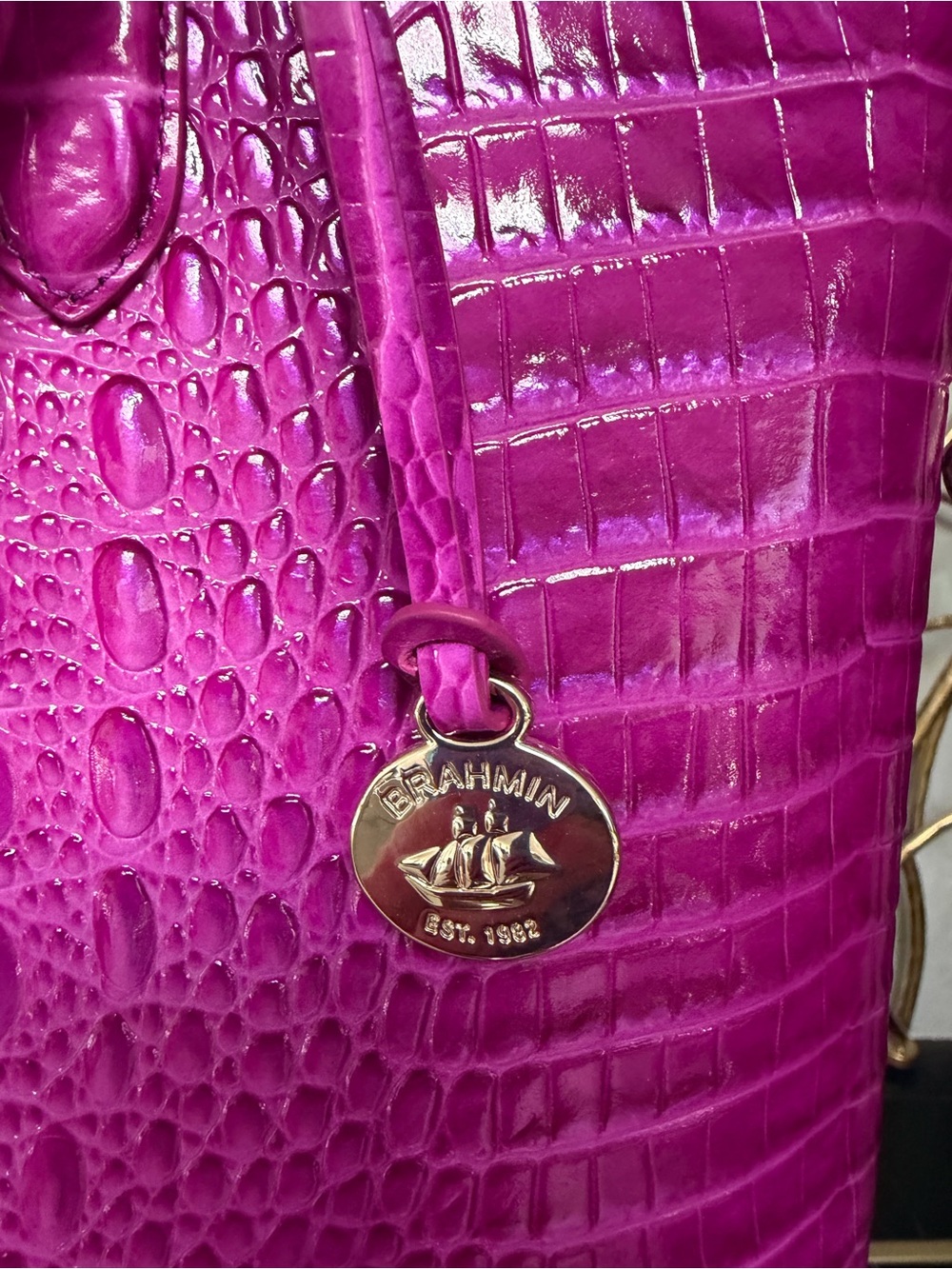 Brahmin Large Duxbury Satchel - Deep Fuchsia NWT - Picture 4 of 7